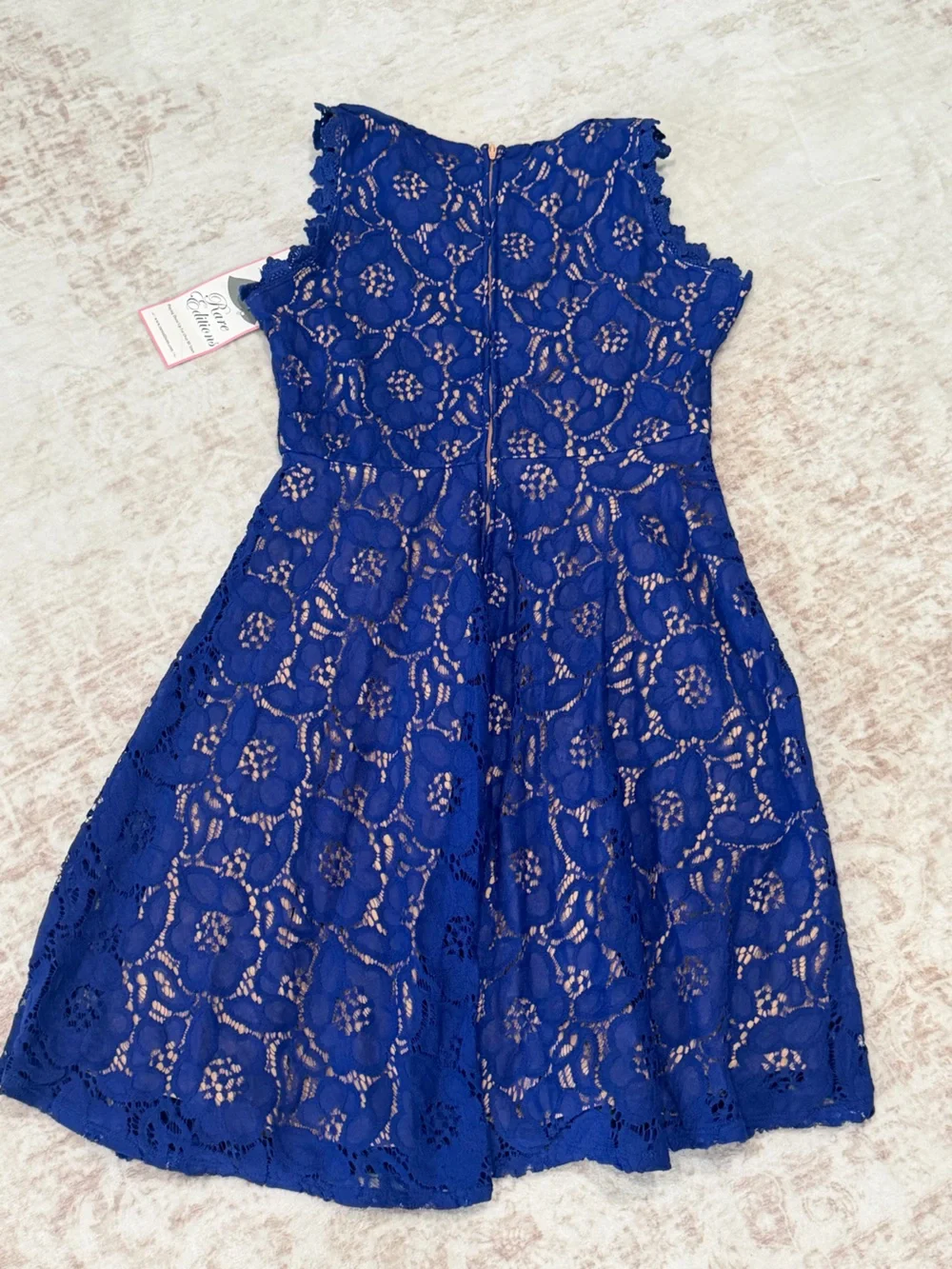 Rare Editions Royal Blue Lace A-Line Skirt- NWT